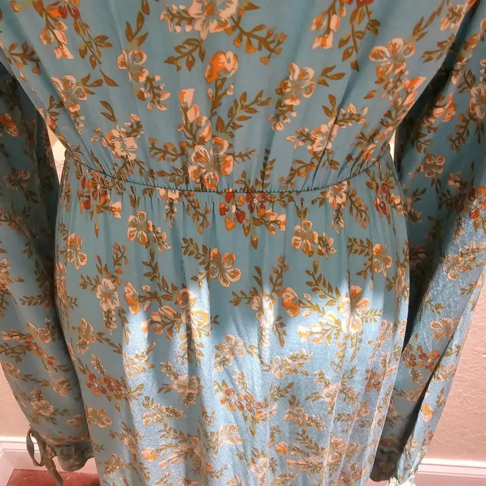 Unbranded Boho Romantic Maxi Dress XL Floral Cottagecore Prairie Tiered Flowy - Picture 11 of 11